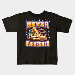 Trump Sneakers Never Surrender Kids T-Shirt